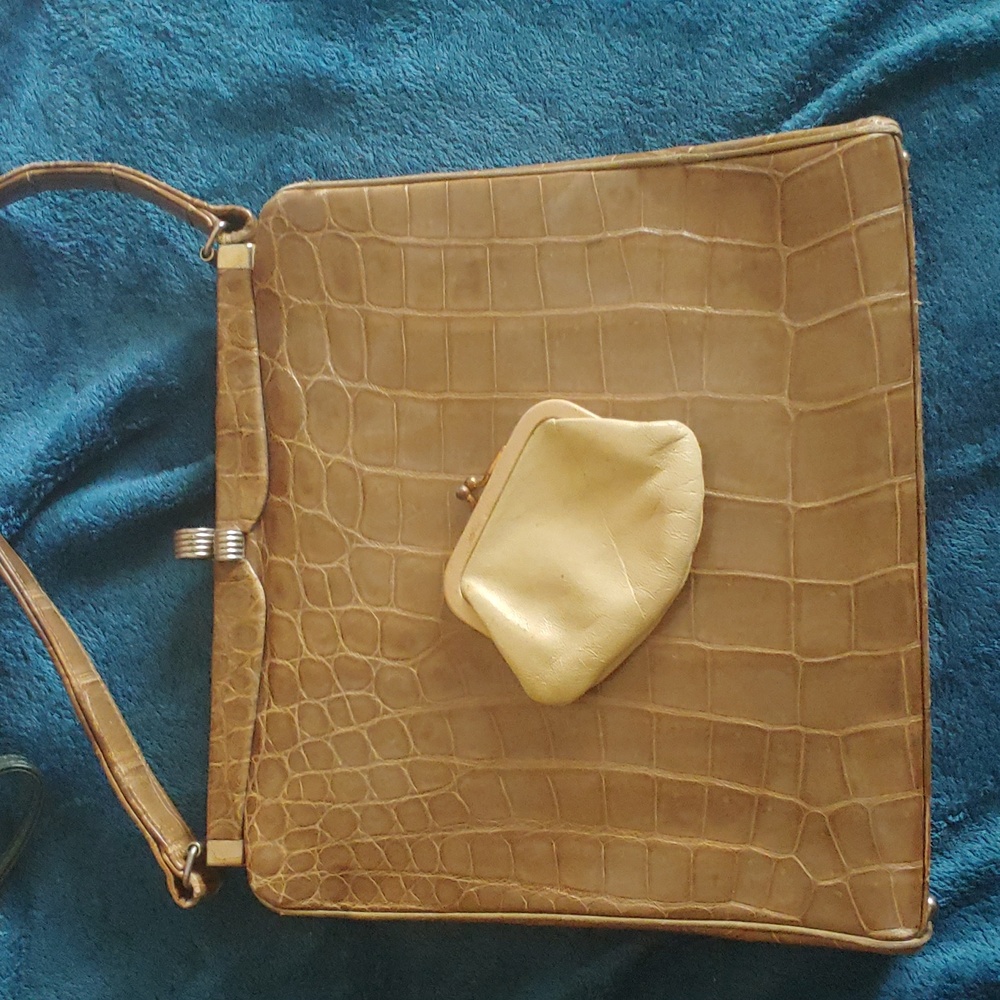 Vintage crocodile skin purse